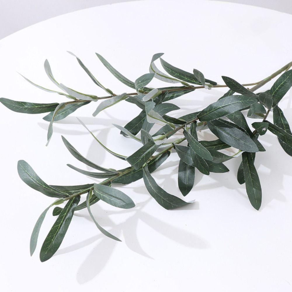 Props Vase Decoration Simulated Artificial Olive Leaf Olive Branch Floral Materials Green Plant