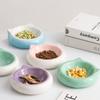 Cute Cat Ear Ceramic Pet Bowl Colorful Cat Dog Food Water Bowl Anti Spill Non Slip Feeding Dish Kitten Puppy Tableware Durable