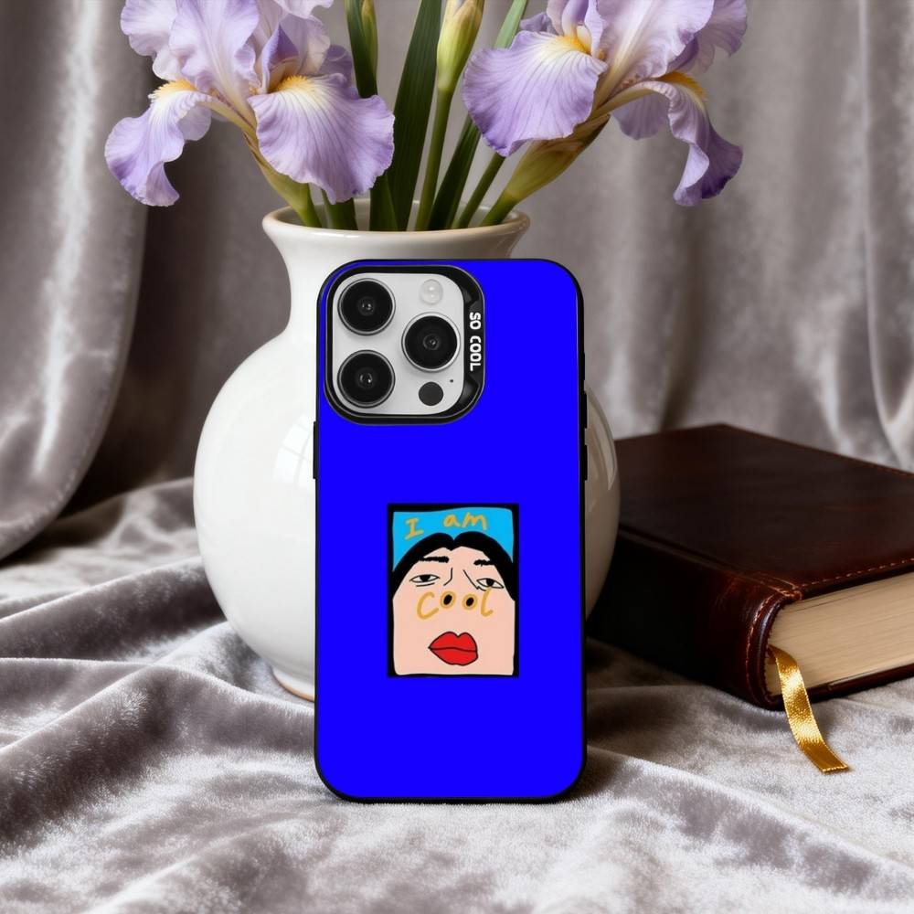 Funny I Am C-Cool Pattern Phone Case For iPhone17,16,15,14,13,12,11 Plus,Pro Max Black Candy silver phone case