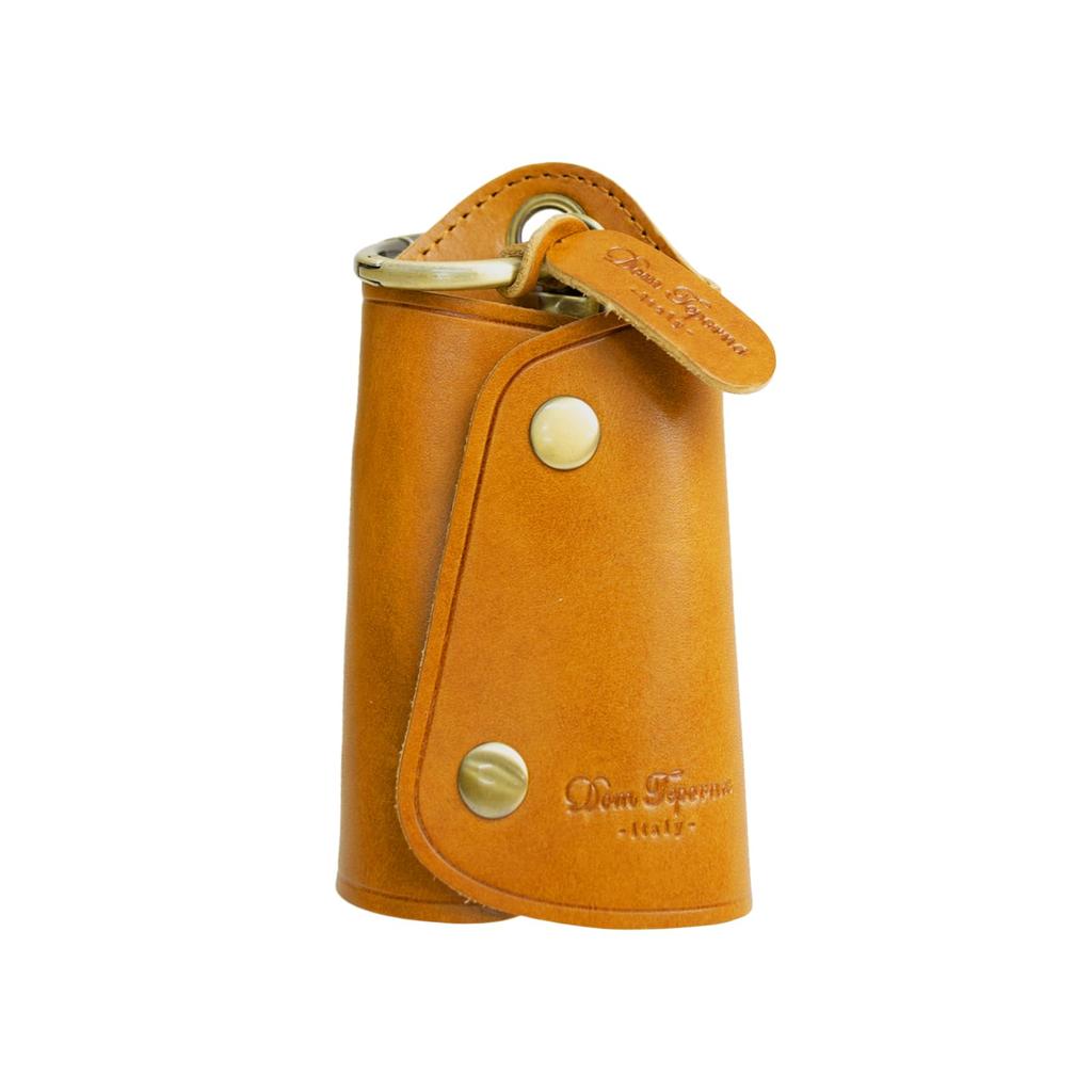 DomTeporna Key Smart Key Genuine Italian and Key Snap Brown Case, Case, Leather, Men's Women's, Ring, Carabiner, Hook,
