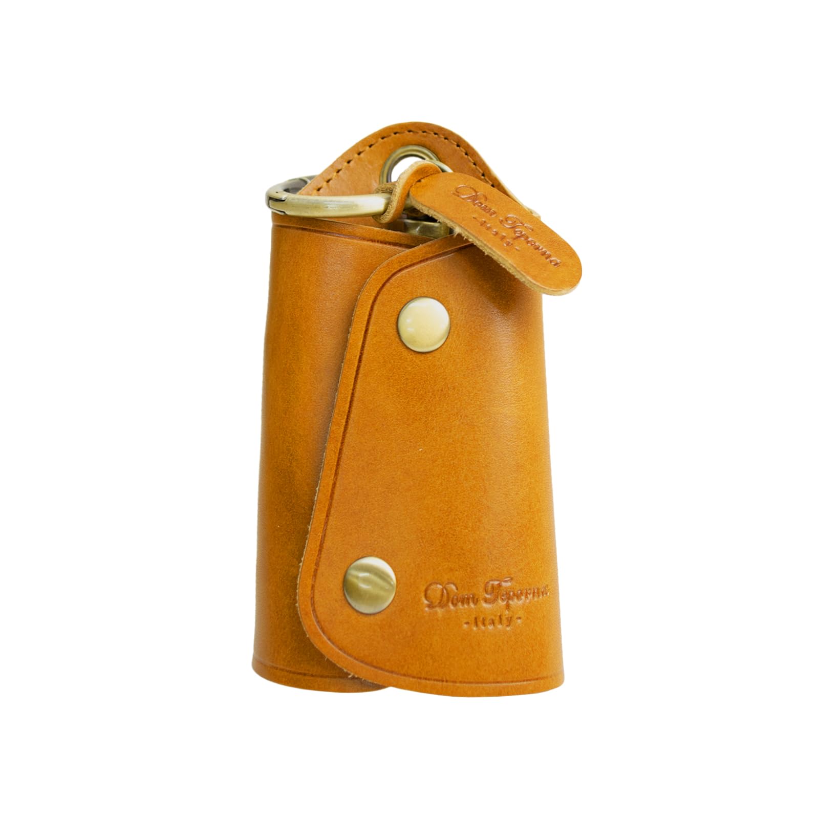 

DomTeporna Key Smart Key Genuine Italian and Key Snap Brown Case, Case, Leather, Men s Women s, Ring, Carabiner, Hook,