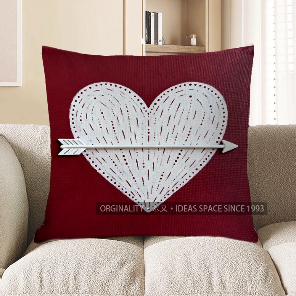 

2D Heart & Arrow Pattern Decorative Pillow Cover Pattern Cushion Cover Suitable For Sofa Bedroom Car Pillow Cover 40x40cm