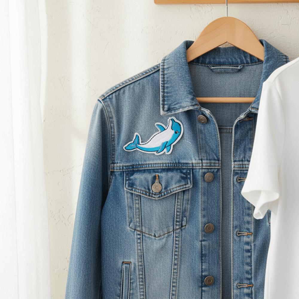 20 Stück Delfin-Muster Aufbügel-Aufnäher Handgefertigte Aufnäher zum Annähen Bestickte Aufnäher Jacke