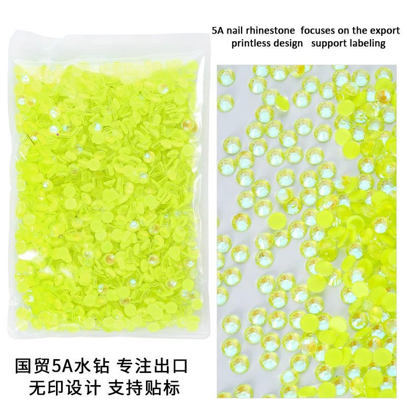 Glass Flat Bottom Luminous Diamond Diy Nail Drill Nail Decoration Fluorescent Drill Mobile Phone Case Decorative Rhinestone