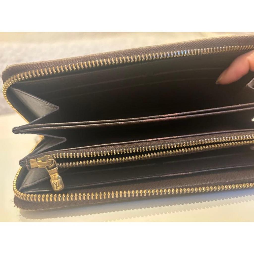 Used LOUIS VUITTON Damier Long Wallet Round Zipper