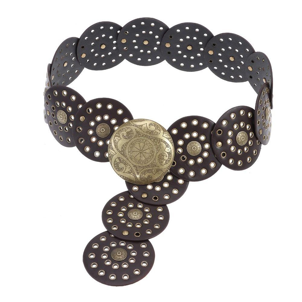 Curea cu disc în stil occidental, centură cu disc lat de cowboy exagerat pentru femei