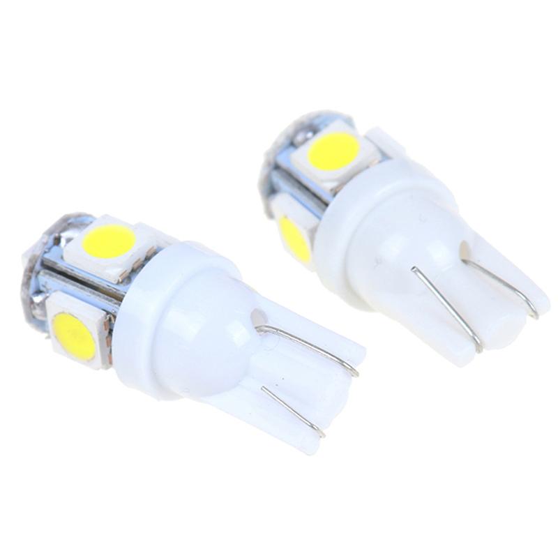 10Pcs White T10 Wedge 5-Smd 5050 5W5 Led License Plate Bulbs Indicator Light