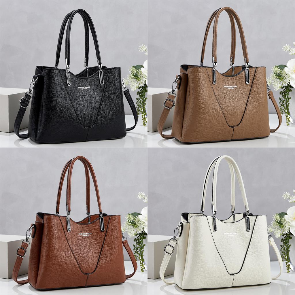 Womens Pu Large Tote Handbag With Top Handle And Shoulder Strap For Daily Commute