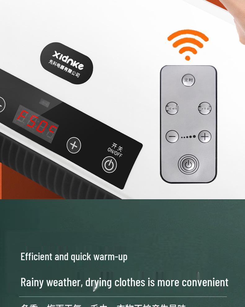 Modern Wall-Mounted Air Conditioner & Heater for Home - Energy-Saving Portable Fan & Hot Air Blower