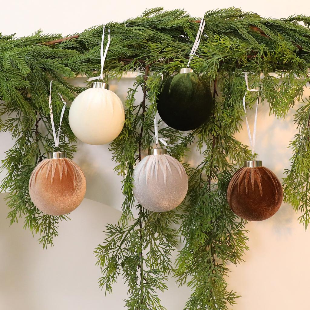 Velvet Christmas Ball Ornaments Set - 15pcs 3.15 inch Flocked Xmas Decorations Ornaments for Christmas Tree Garland Table Centerpiece Festival Decor