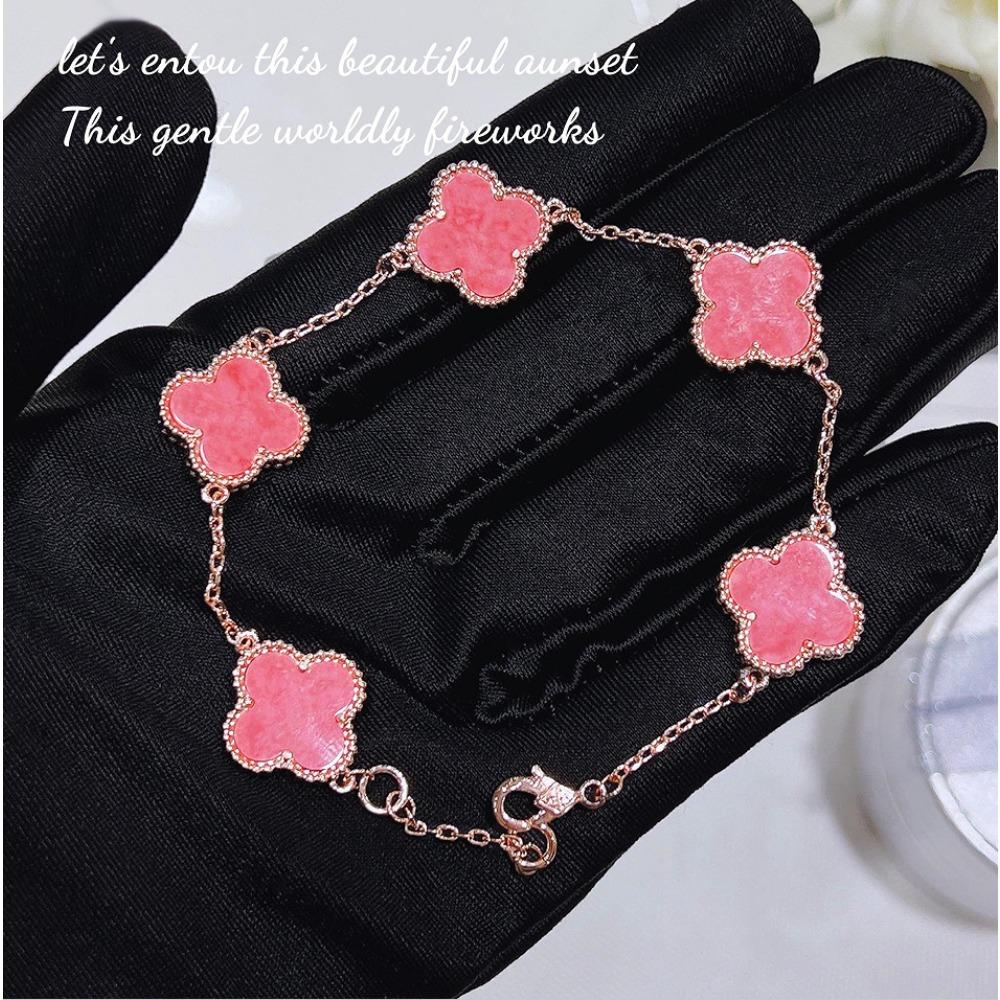 Hellblaues Schlüsselbein-Halsketten-Set für Damen Celadon-Stein Kleeblatt-Anhänger Einzigartiges Armband Amethyst-Steckohrringe