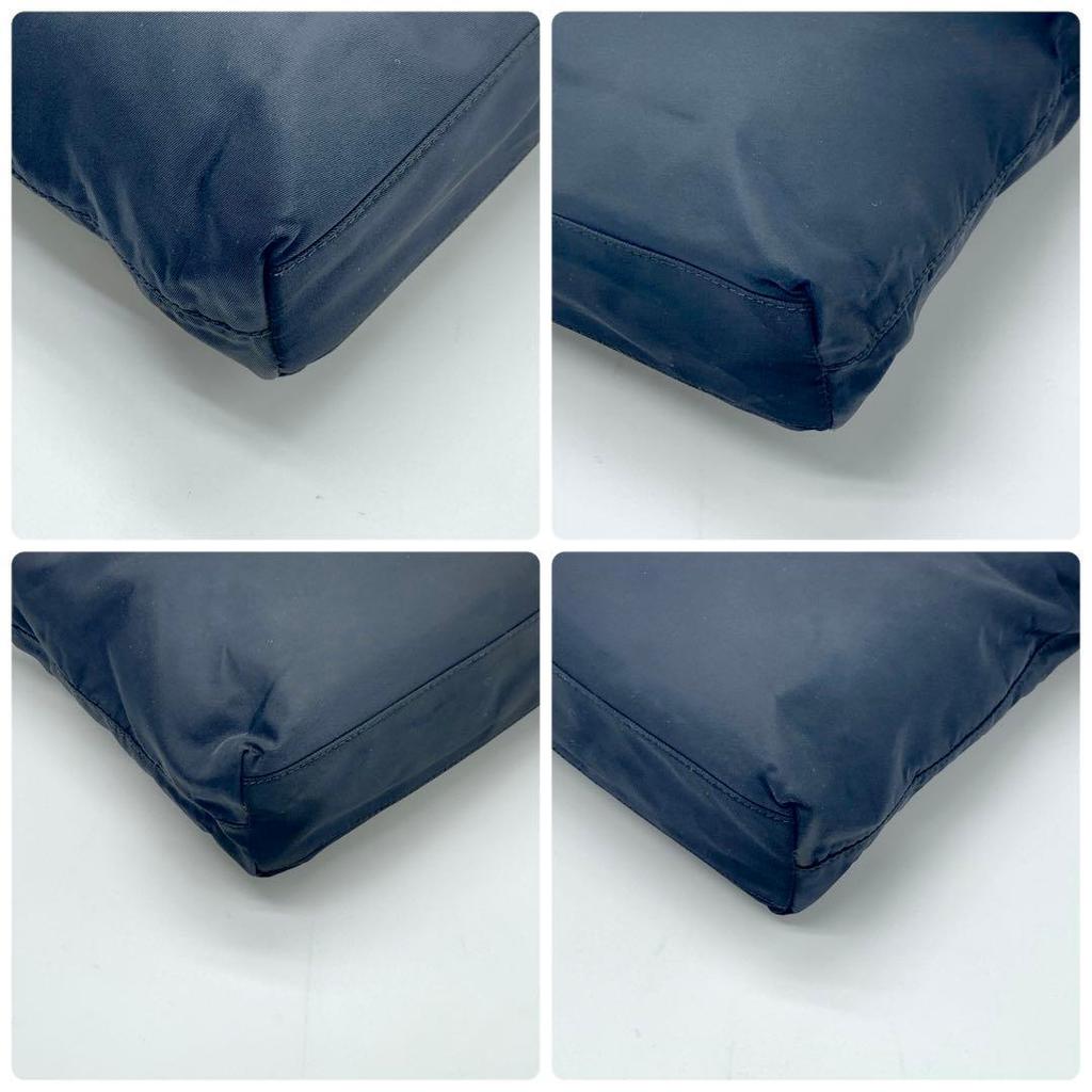 PRADA Handbag Tote Bag Tessuto Nylon White Tag Black Triangle Logo Plate Auth