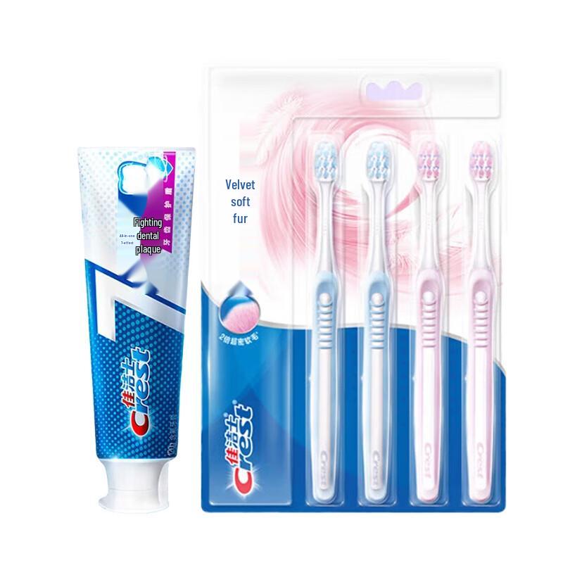 Crest 7-Effect Toothpaste & Velvet Gum Care Toothbrush Set