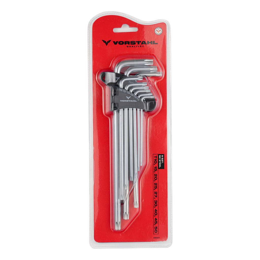 Set of TORX Allen Keys VERY LONG 9 Pcs > T10 - T50mm < Vorstahl