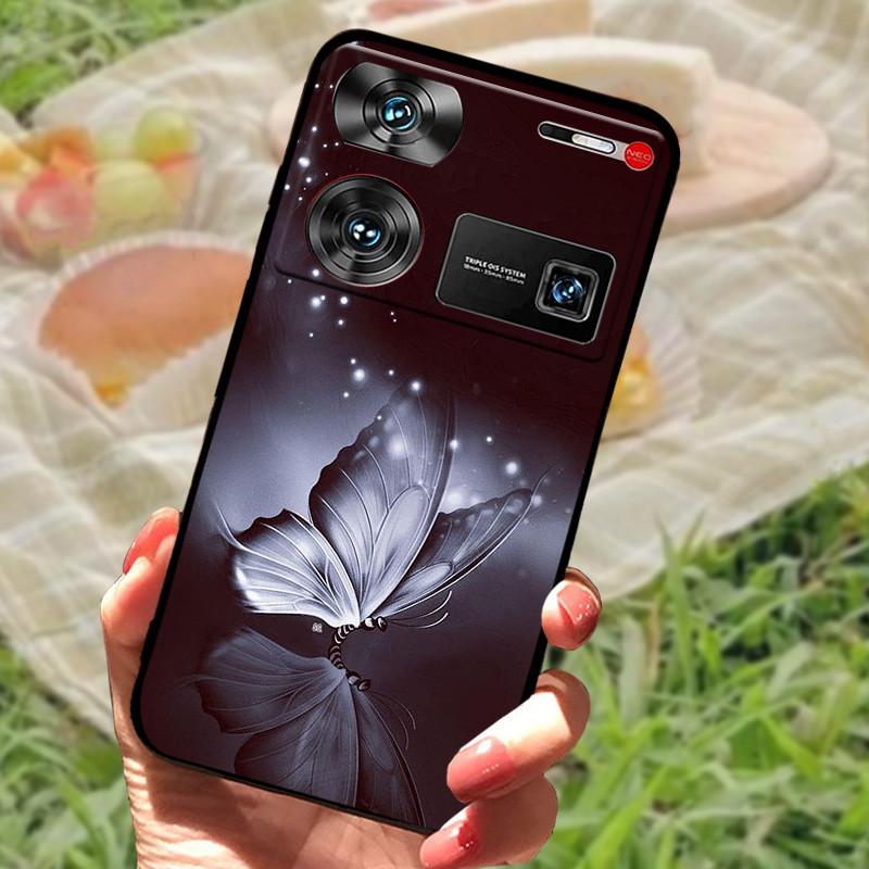 Shockproof Funda For ZTE Nubia Z60 Ultra Case Silicon Black Soft Bumper for Nubia Z60 Ultra Phone Cases Z60Ultra Cartoon Shell