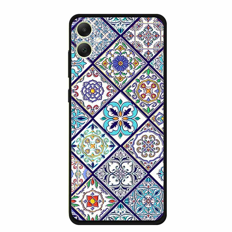 3D Emboss Case For Samsung Galaxy A06 M06 F06 A05 M05 F05 Phone Case A 06 M 05 Flower Black Silicone Soft Back Cover Coque Funda