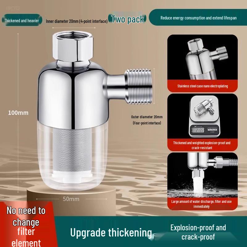 Stainless Steel Pre-Filter Water Heater Descaler for Showers, Faucets, and Toilets