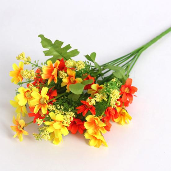 1 Bouquet 28 Heads Dried Artificial Fake Silk Flower Bunch Bouquet Home