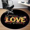 1pc Love Flowers Office Round Rug, Carpet for Office, Gaming, Lightweight Round Floor Mat yy260205024