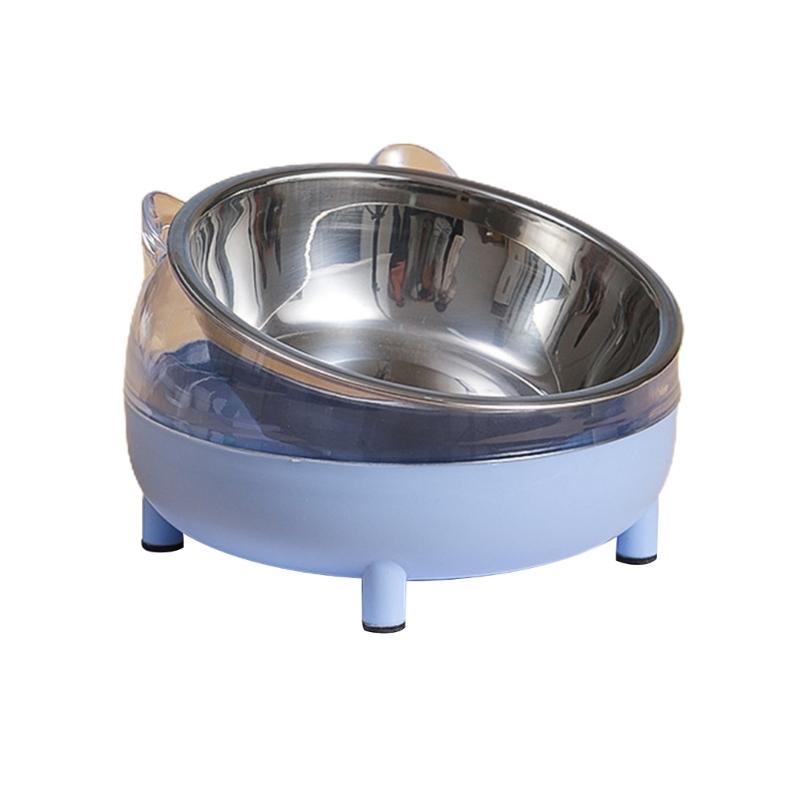 

Cats Elevated Bowls Tilted Raised Dish Pet Feeding Bowl with Stand for Cats and Puppy Safe Stainless Steel and Plasti синій