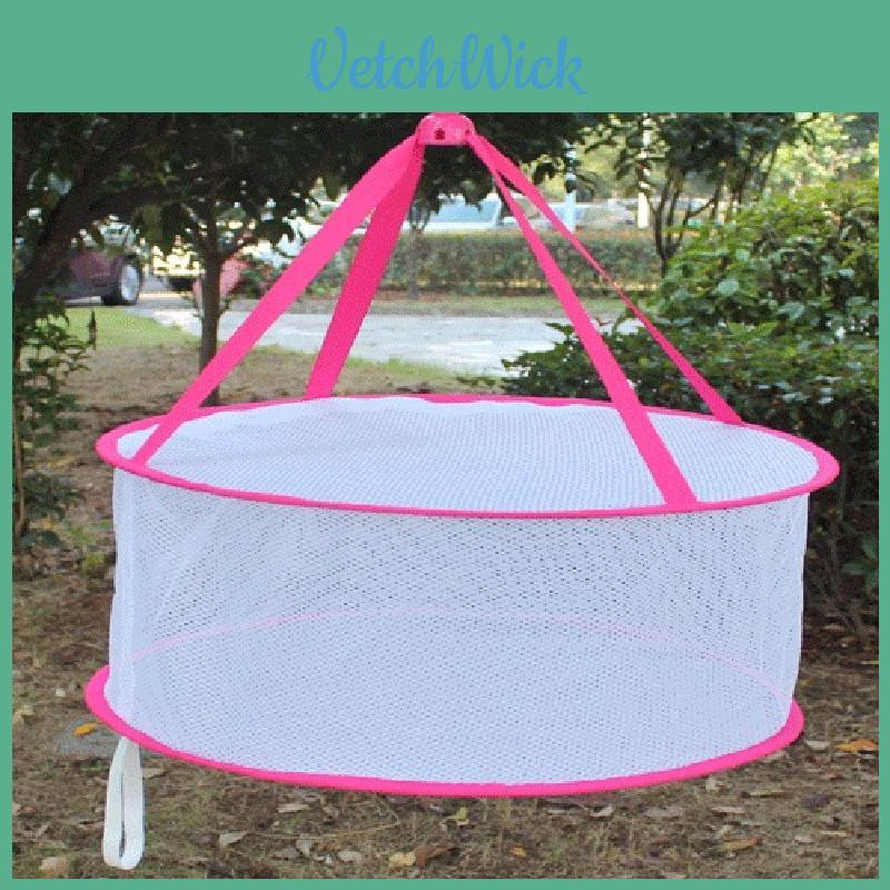 Foldable Clothes Drying Mesh Basket With Large Diameter For Sweaters And Small Garments