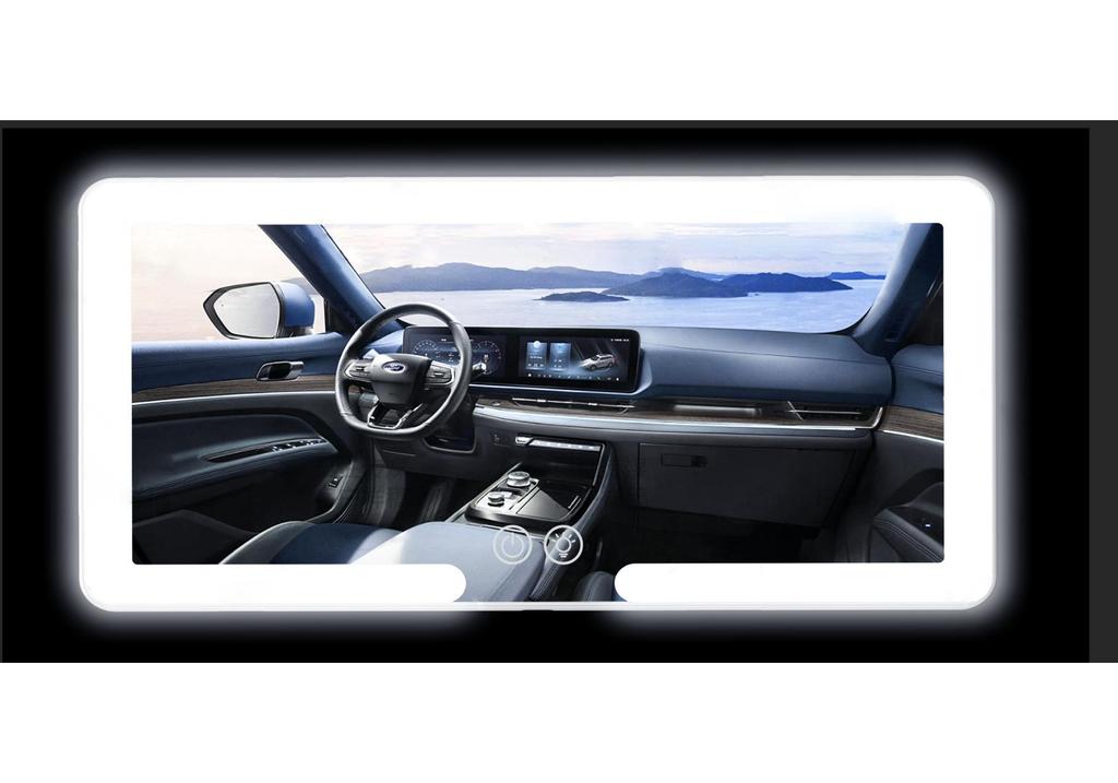 Car Sun Visor LED Makeup Mirror with Three-Color Dimming & Magnification