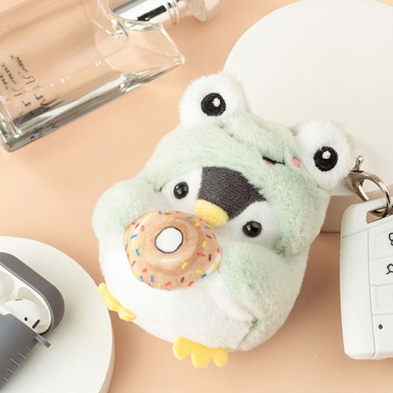 Adorable Penguins Keychain for Women Girls Handmade Soft Plush Animal Keyring For Bag Decoration And Keys