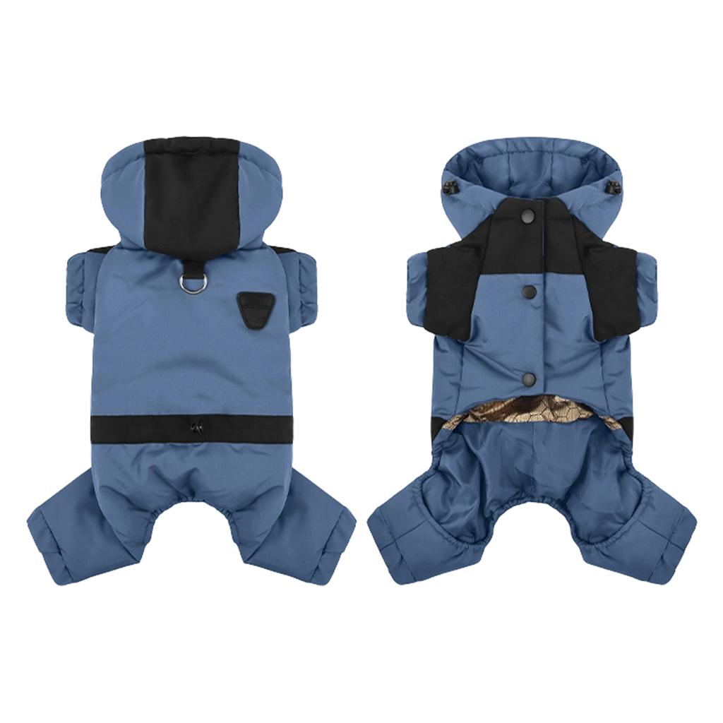 Pet Winter Coat, Cotton Padded Four-Legged Hooded Jacket for Dogs and Cats