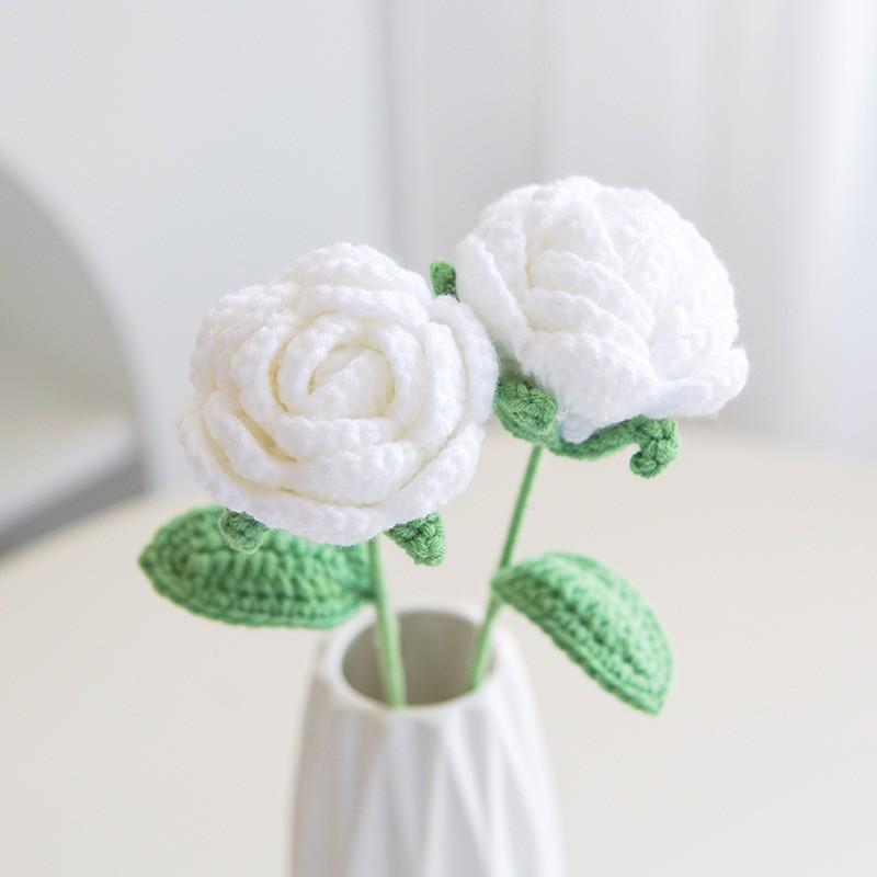 Handmade Woven Yarn Knitted Faux Flower Bouquet