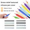 4Pcs Silicone Pencil Grips Ergonomic Textured Sleeves for Kids Adults Anxiety Relief Smooth Writing Pen Cover