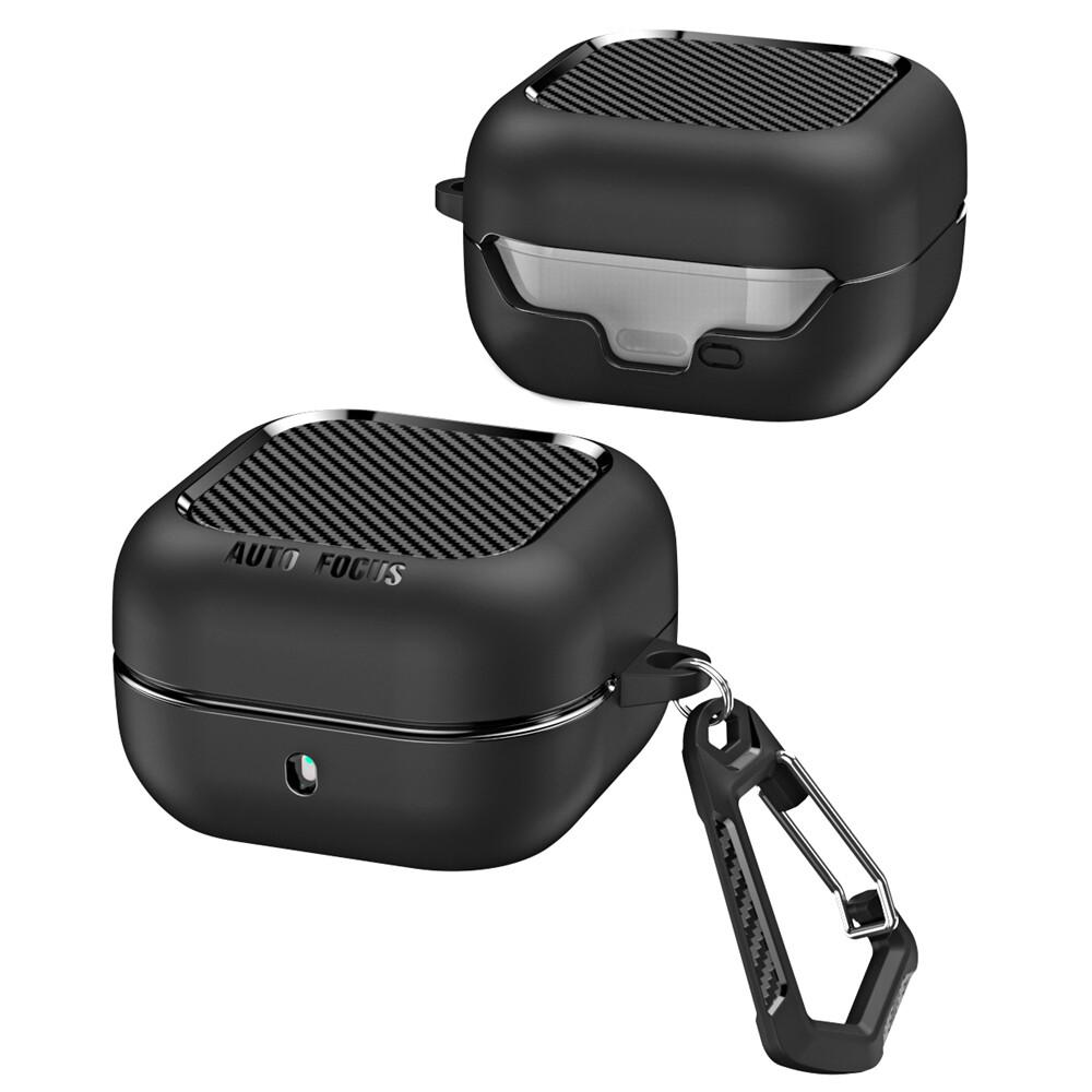 KEYSION Shockproof Case for Samsung Buds 4 Pro Carbon Fiber Texture TPU Silicone Bluetooth Earphone Cover for Galaxy Buds4 4 Pro