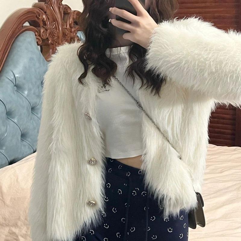 White Long Sleeved Jacket Women's Spring Sweater Autumn New Small and Short Loose and High-end Cardigan Top