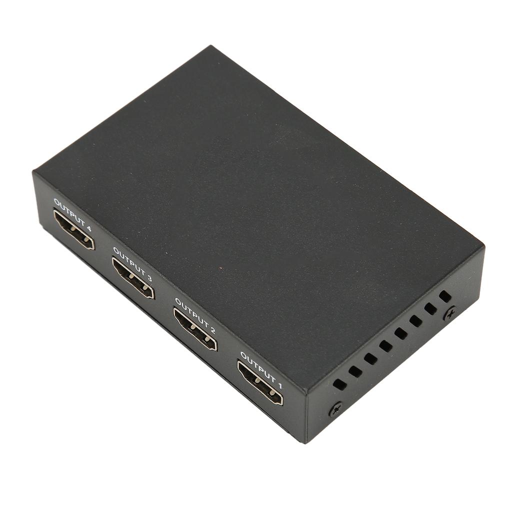 HD Multimedia Interface Splitter 1 in 4 Out 4K 2K Duplicate Mirror Screen Switcher with AC Adapter