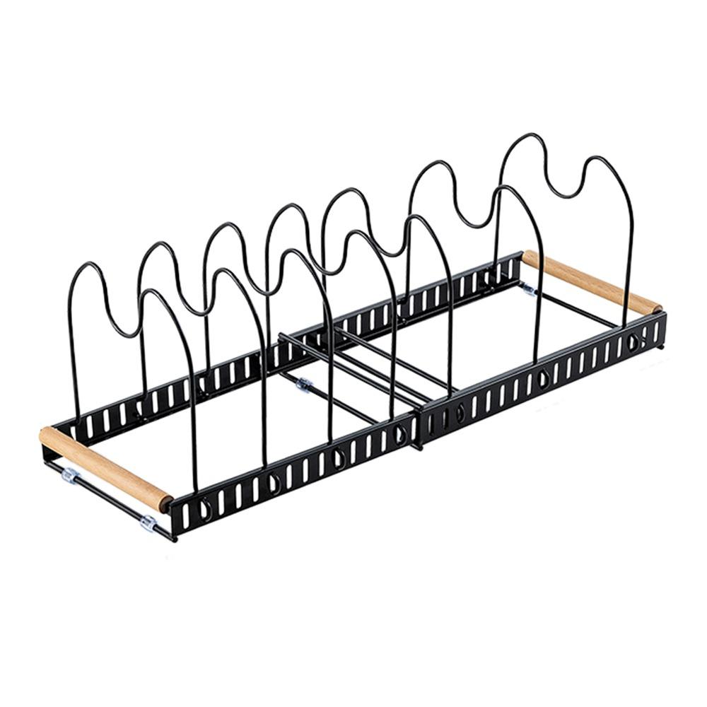 Adjustable Length Kitchen Racks Organizer Expandable Pot Lid Holder Pot Lid Rack  Cooking Space