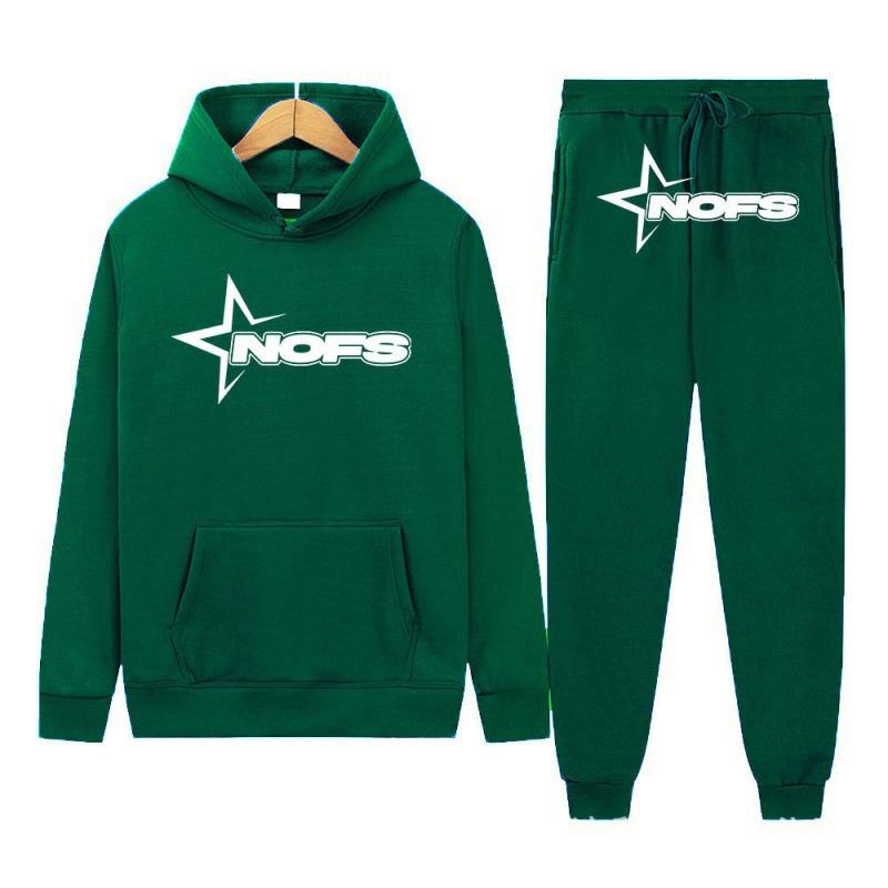 2026Y2KNOES Hoodie Set Sweatshirt Two-piece Gothic Punk Rock Streetwear Hip-hop Style