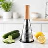 Vertical Cone Cheese Grater, Food Grade Stainless Steel Shredder for Parmesan, Wood Handle Vegetable Fruit Planer