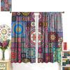 Bohemian Curtain Colorful Vintage Floral Mandala Flower Aztec Boho Window Home Decorative for Home Kitchen Restaurant Decoration