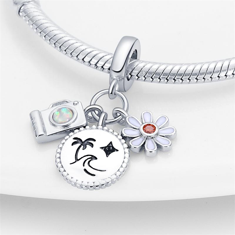 Plated 925 Silver Air Travel Charms Fit 925 Charms Bracelet Beads Jewelry Gifts for Women