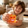 TPR Clear Cube Toy Cartoon Expression Stress Toy, Anxiety Relief Sausage Lip Squeeze Sensory for Relaxation