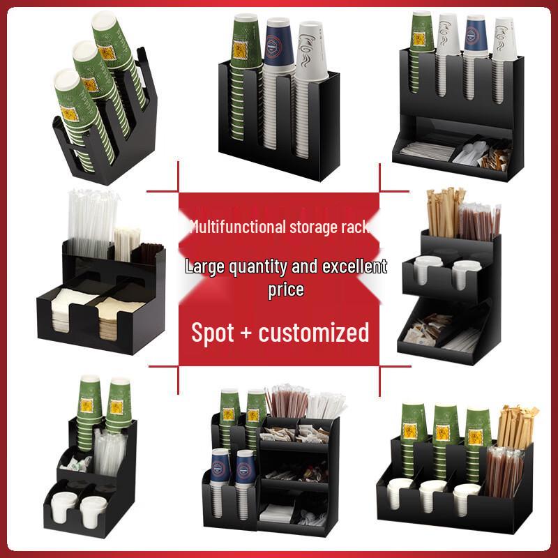 Bar Counter Disposable Cup & Straw Organizer