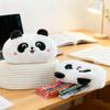 WTEMPO Panda Autumn Winter Soft Short Plush Cute Octagonal Zipper Pen Cases Makeup Storage Bags Graduation Season Back-to-school Season Gifts
