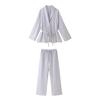 Long-Sleeve Women's American Kimono Style Outerwear Set with Casual Pants