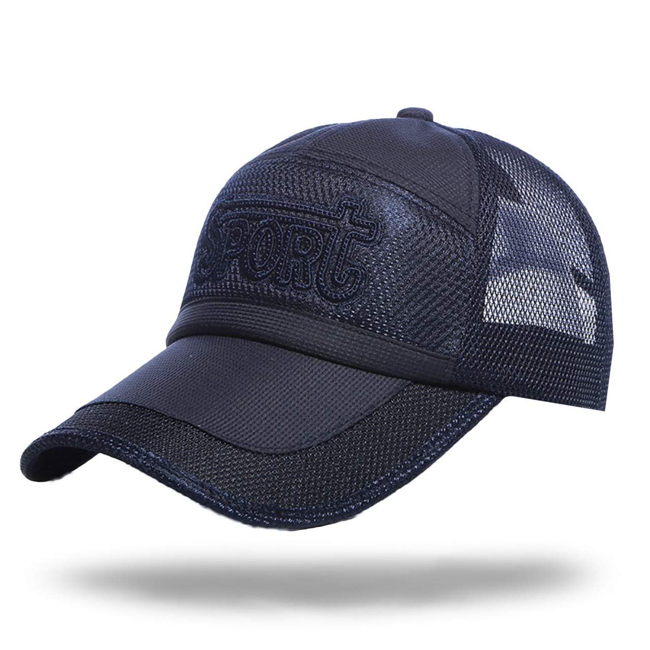 

WHITE FANG Hat Mesh Cap English Letters Logo Golf Running Sports Men Women CA168 (05 Navy)