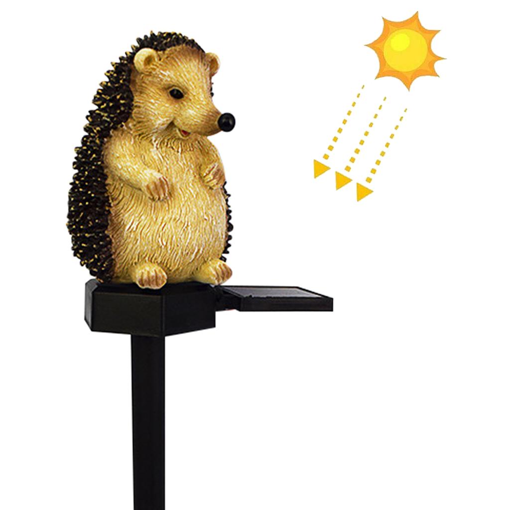 Garden Light Ornaments Hedgehog Shaped Solar Light Stakes Waterproof Animal Figurine Solar Lamp Stakes For Garden Yard Lawn