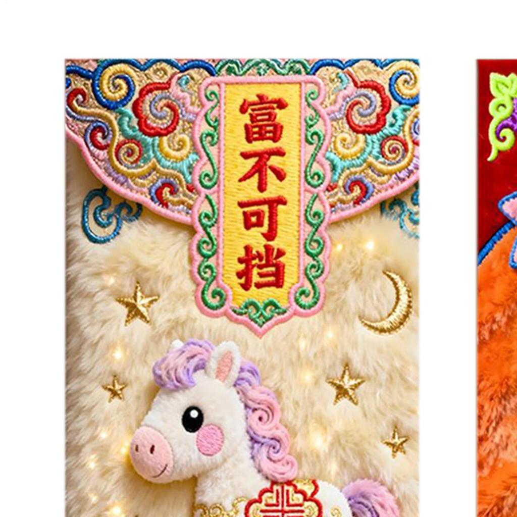 Red Envelopes for Money 6-Piece 2026 Good Luck Year of The Horse Red Letter Envelopes for Spring Festival Tet Wedding Holiday
