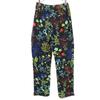 VERSACE made in Italy Floral Thin Long pants 24/38 Black series Side zip Women Used