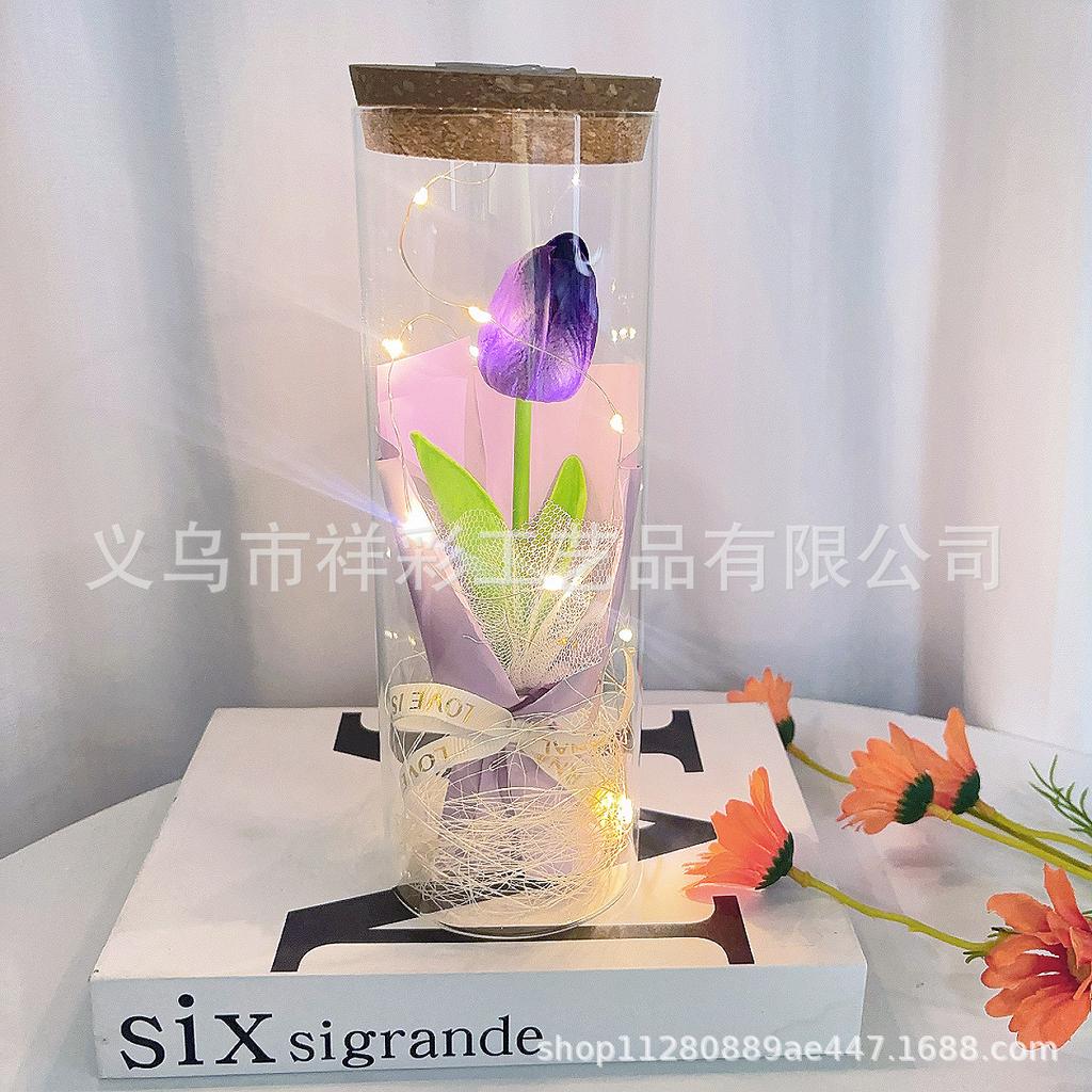 Tulip Mother's Day bouquet Internet celebrity night light immortal flower atmosphere decoration ornament creative exquisite birthday gift