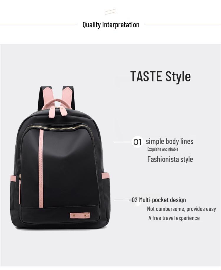 2024 Dámský batoh z oxfordské látky - Korejský styl color block ultralehký vodoodpudivý cestovní batoh