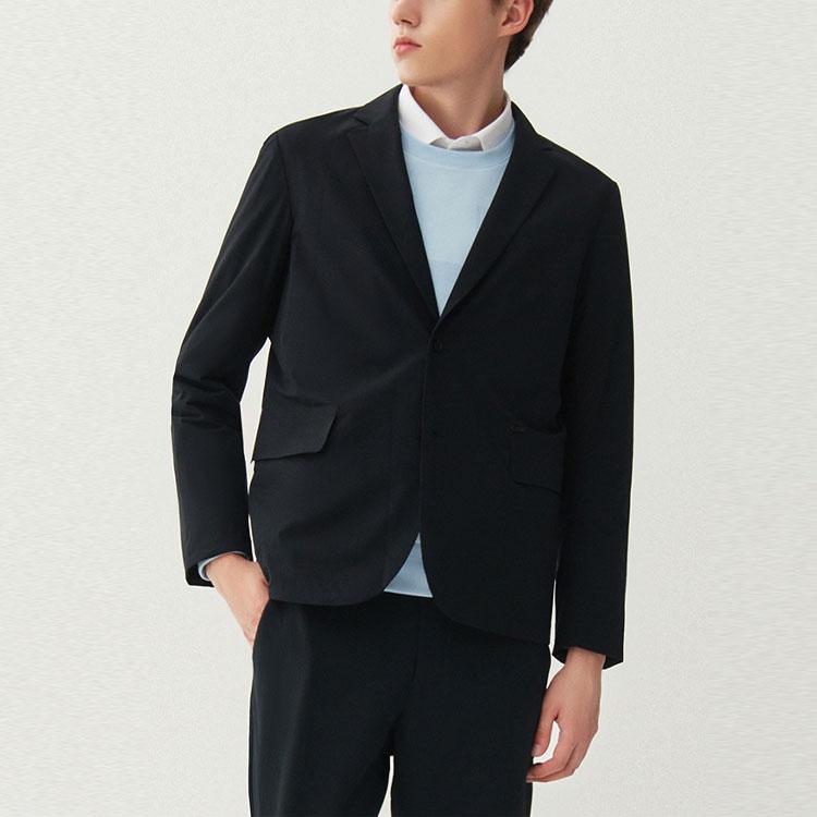 Fila Solid Color Business Casual Blazer Men Blazers Black F11M112704F-BK