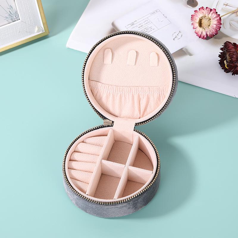New portable velvet jewelry box, travel jewelry ring necklace, earrings, earrings, jewelry storage box wholesale